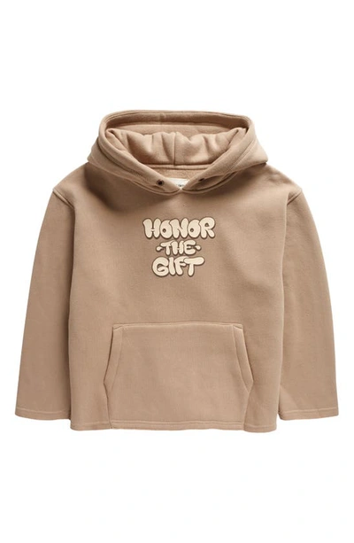 Shop Honor The Gift Kids' Bubble Logo Hoodie In Sand