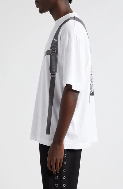 Shop Off-white Backpack Skate Graphic T-shirt In White Black