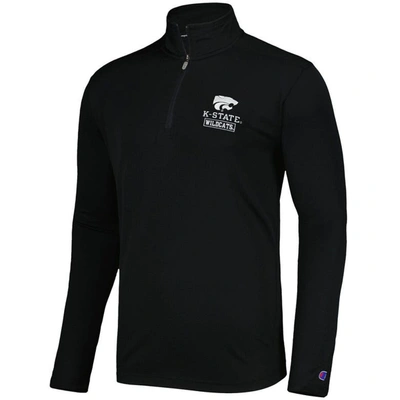 Shop Champion Black Kansas State Wildcats Textured Quarter-zip Jacket