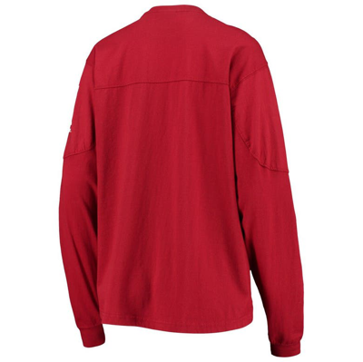 Shop Pressbox Cherry Temple Owls Edith Long Sleeve T-shirt In Crimson