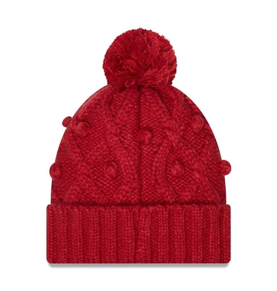 Shop New Era Cardinal Arizona Cardinals Toasty Cuffed Knit Hat With Pom