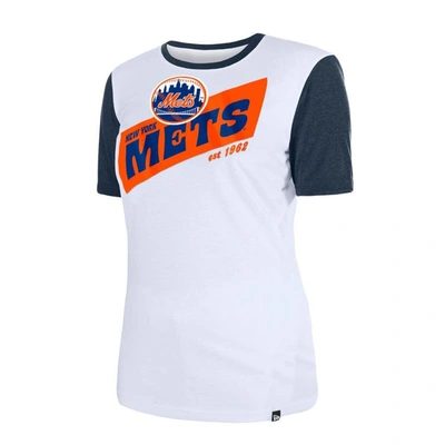 Shop New Era White New York Mets Colorblock T-shirt