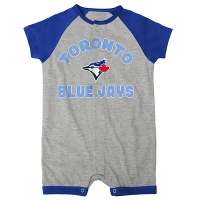 Outerstuff Infant  Heather Gray Toronto Blue Jays Extra Base Hit Raglan Full-snap Romper In Heather Gray