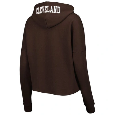 Shop New Era Brown Cleveland Browns Foil Sleeve Pullover Hoodie