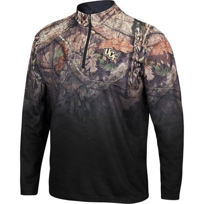 Shop Colosseum Black Ucf Knights Mossy Oak Fleet Ii Quarter-zip Jacket