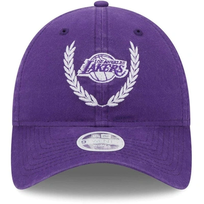Shop New Era Purple Los Angeles Lakers Leaves 9twenty Adjustable Hat