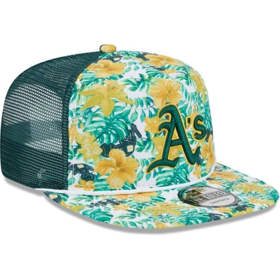 Shop New Era Oakland Athletics Tropic Floral Golfer Lightly Structured Snapback Hat In Green