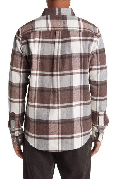 Shop Les Deux Jeremy Flannel Button-up Shirt In Dusty Teak/ Ivory