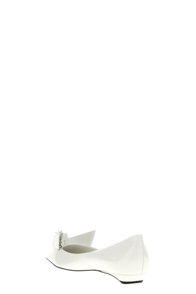Shop Prada Women 'origami Flowers' Ballet Flats In White