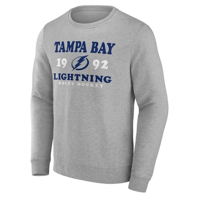 Shop Fanatics Branded Heather Charcoal Tampa Bay Lightning Fierce Competitor Pullover Sweatshirt In Heather Gray