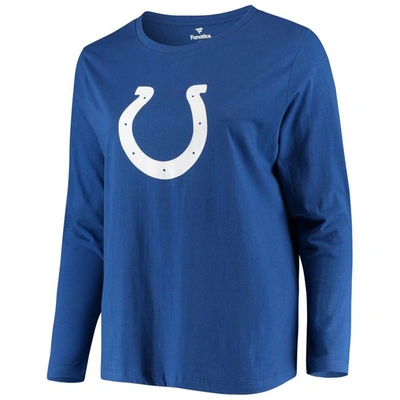 Shop Fanatics Branded Royal Indianapolis Colts Plus Size Primary Logo Long Sleeve T-shirt