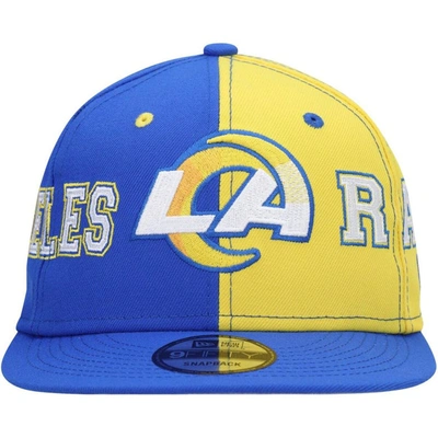 Shop New Era Royal/gold Los Angeles Rams Team Split 9fifty Snapback Hat
