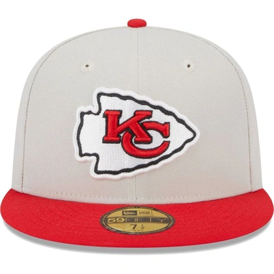 Shop New Era Khaki/red Kansas City Chiefs Super Bowl Champions Patch 59fifty Fitted Hat