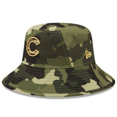 Shop New Era Camo Chicago Cubs 2022 Armed Forces Day Bucket Hat