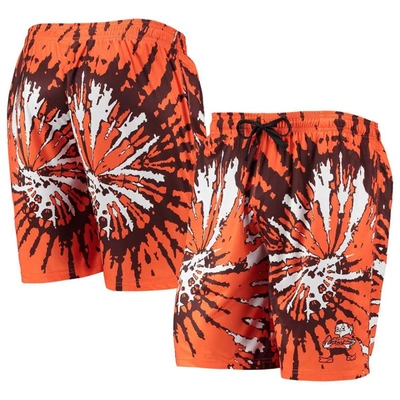 Shop Foco Orange Cleveland Browns Retro Static Mesh Lounge Shorts