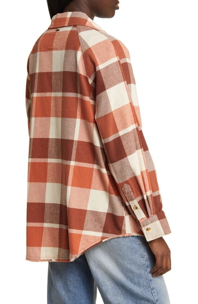 Shop Rip Curl Pacific Dreams Cotton Flannel Shirt In Cinnamon