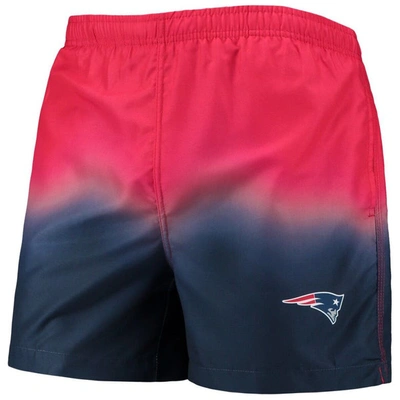 Shop Foco Red/navy New England Patriots Dip-dye Swim Shorts
