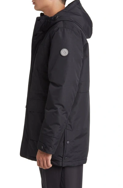 Shop Noize Plush Lined Hooded Insulated Parka In Black