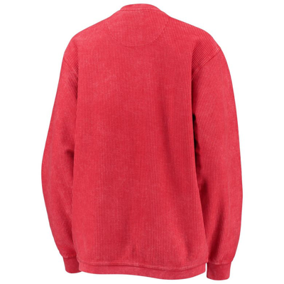Pressbox Red Northeastern Huskies Comfy Cord Vintage Wash Basic Arch Pullover Sweatshirt In Red