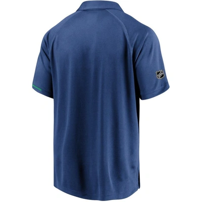 Fanatics Branded Blue Vancouver Canucks Authentic Pro Rinkside Polo In Blue