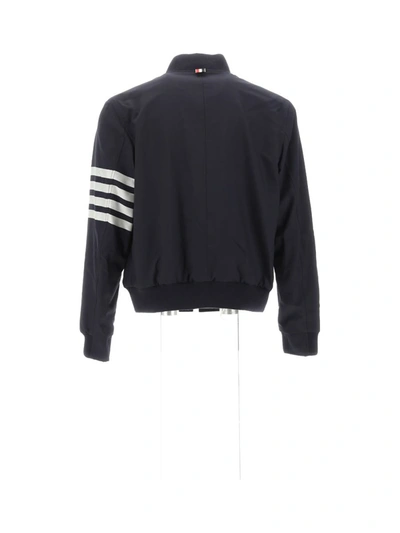 Shop Thom Browne Jackets In Navy