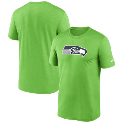 Shop Nike Neon Green Seattle Seahawks Legend Logo Performance T-shirt