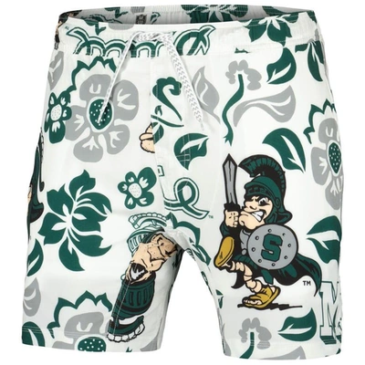Shop Wes & Willy White Michigan State Spartans Vault Tech Swimming Trunks