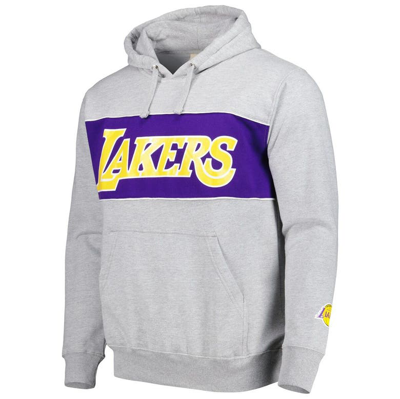 Shop Fanatics Branded Heather Gray Los Angeles Lakers Wordmark French Terry Pullover Hoodie