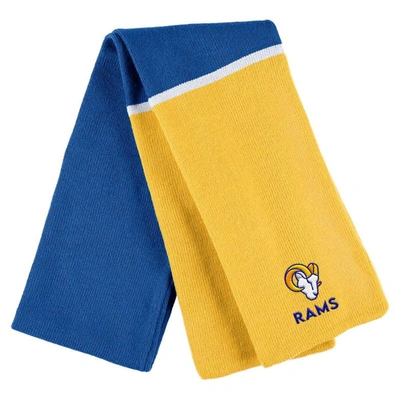 Shop Wear By Erin Andrews Royal Los Angeles Rams Colorblock Cuffed Knit Hat With Pom And Scarf Set