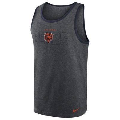 Shop Nike Heathered Charcoal Chicago Bears Tri-blend Tank Top In Heather Charcoal
