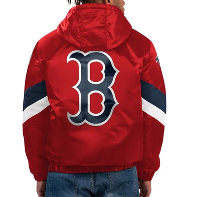Shop Starter Black Boston Red Sox Force Play Ii Half-zip Hooded Jacket