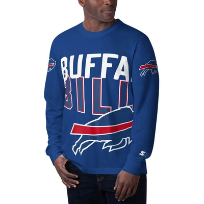 Shop Starter Royal Buffalo Bills Clutch Hit Long Sleeve T-shirt