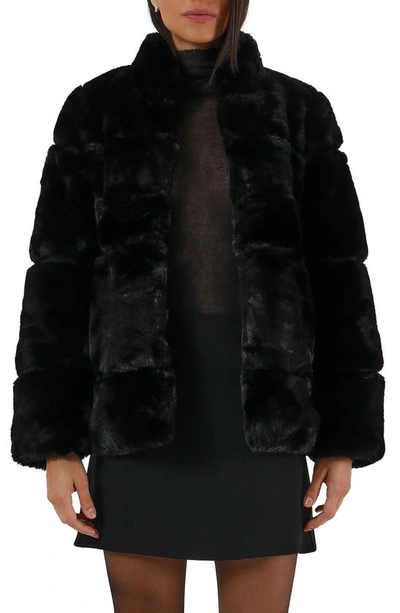 Shop Apparis Skylar Recycled Faux Fur Jacket In Noir