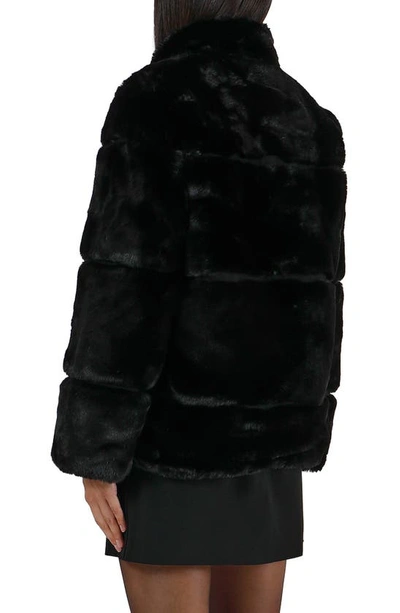 Shop Apparis Skylar Recycled Faux Fur Jacket In Noir