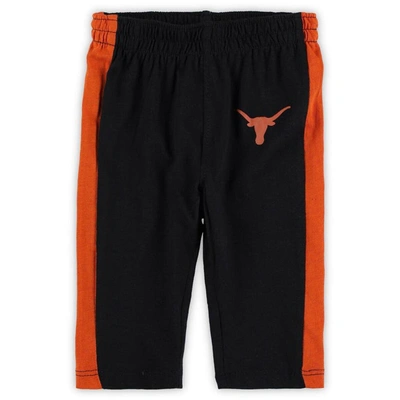 Shop Outerstuff Newborn & Infant Texas Orange/black Texas Longhorns Little Kicker Long Sleeve Bodysuit & Sweatpants  In Burnt Orange