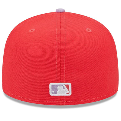 Shop New Era Red/lavender New York Mets Spring Color Two-tone 59fifty Fitted Hat