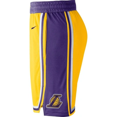 Shop Nike Gold 2019/20 Los Angeles Lakers Icon Edition Swingman Shorts