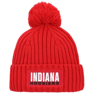 Shop Adidas Originals Adidas Crimson Indiana Hoosiers Modern Ribbed Cuffed Knit Hat With Pom