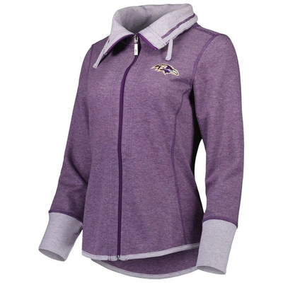Shop Tommy Bahama Heathered Purple Baltimore Ravens Sport Sun Fade Full-zip Sweatshirt In Heather Purple