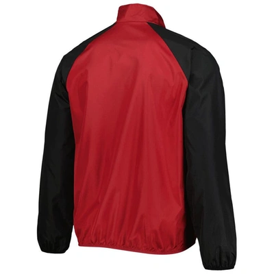 Shop G-iii Sports By Carl Banks Cardinal/black Arkansas Razorbacks Point Guard Raglan Half-zip Jacket