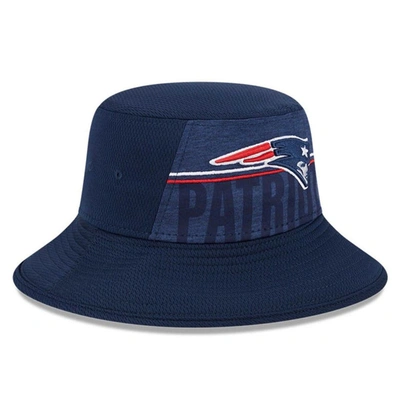 Shop New Era Navy New England Patriots 2023 Nfl Training Camp Stretch Bucket Hat