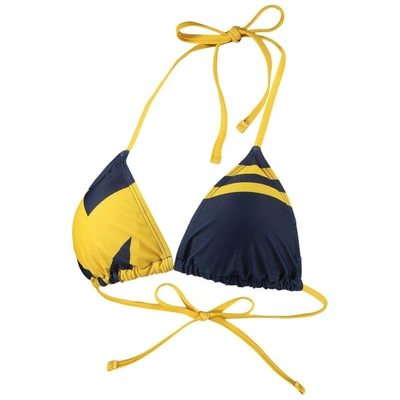 Shop Foco Navy Michigan Wolverines Wordmark Bikini Top