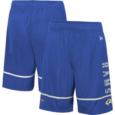Shop New Era Royal Los Angeles Rams Combine Authentic Rusher Training Shorts