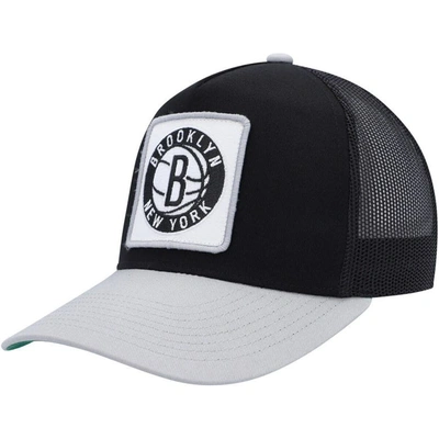 Shop Mitchell & Ness Black/gray Brooklyn Nets Soul Truck It Trucker Snapback Hat