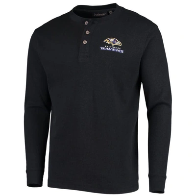 Shop Dunbrooke Black Baltimore Ravens Logo Maverick Thermal Henley Long Sleeve T-shirt