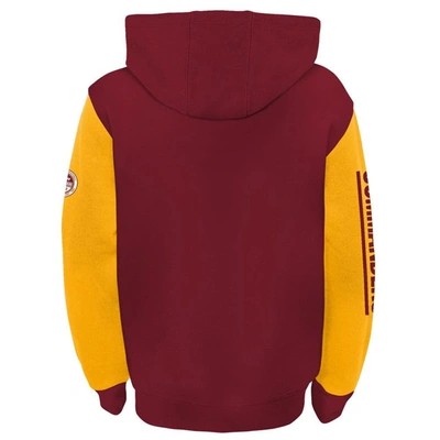 Shop Outerstuff Youth Burgundy/gold Washington Commanders Poster Board Full-zip Hoodie