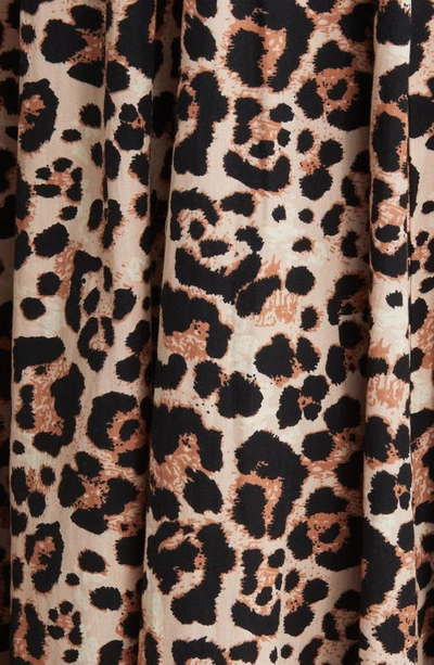 Shop Asos Design Animal Print Cotton Trapeze Midi Dress In Black Multi