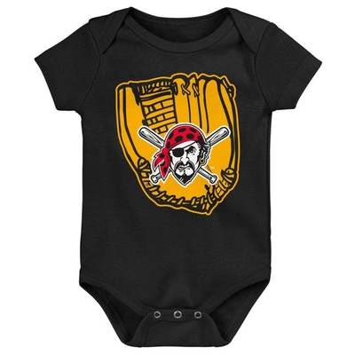 Shop Outerstuff Newborn & Infant Gold/black/white Pittsburgh Pirates Minor League Player Three-pack Bodysuit Set