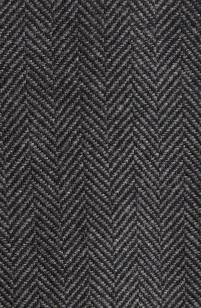 Shop Wax London Chester Wool Herringbone Coat In Black/ Grey