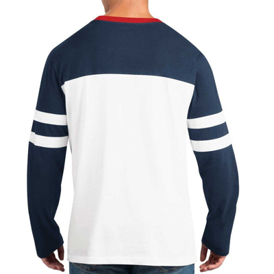 Shop Starter Navy/white New England Patriots Halftime Long Sleeve T-shirt